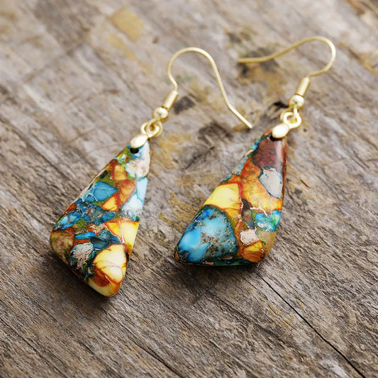 turquoise style stone dangle earrings boho fashion jewelry
