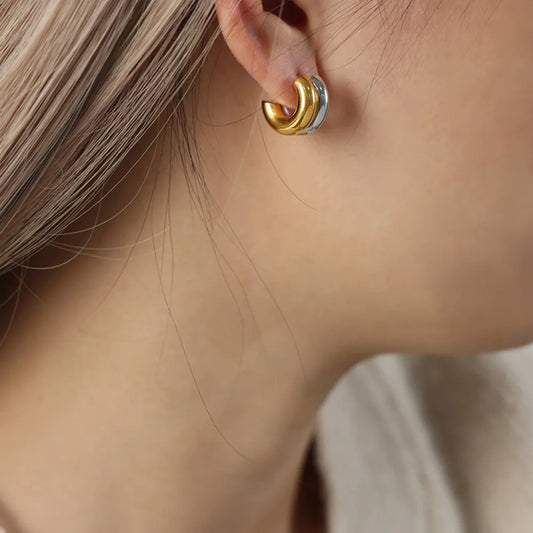 lightweight gold c hoops daily wear earrings