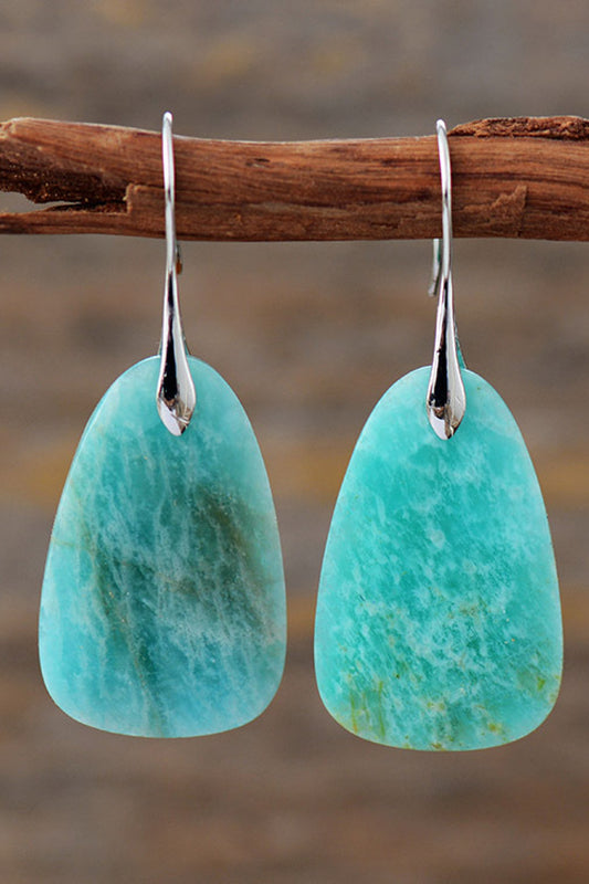 aqua natural stone statement earrings for women