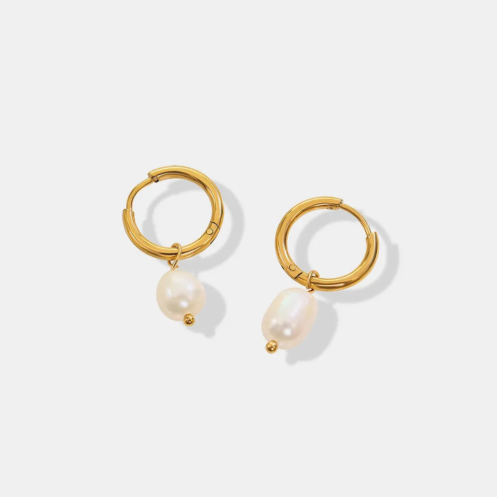 dainty pearl drop earrings modern jewelry