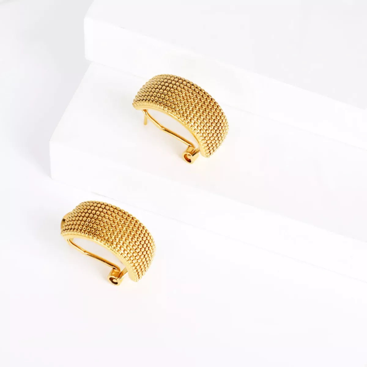 everyday gold earrings wide hoop style