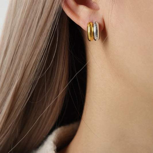gold c hoop earrings minimalist everyday jewelry