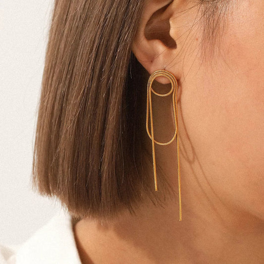 gold chain hoop earrings trendy jewelry