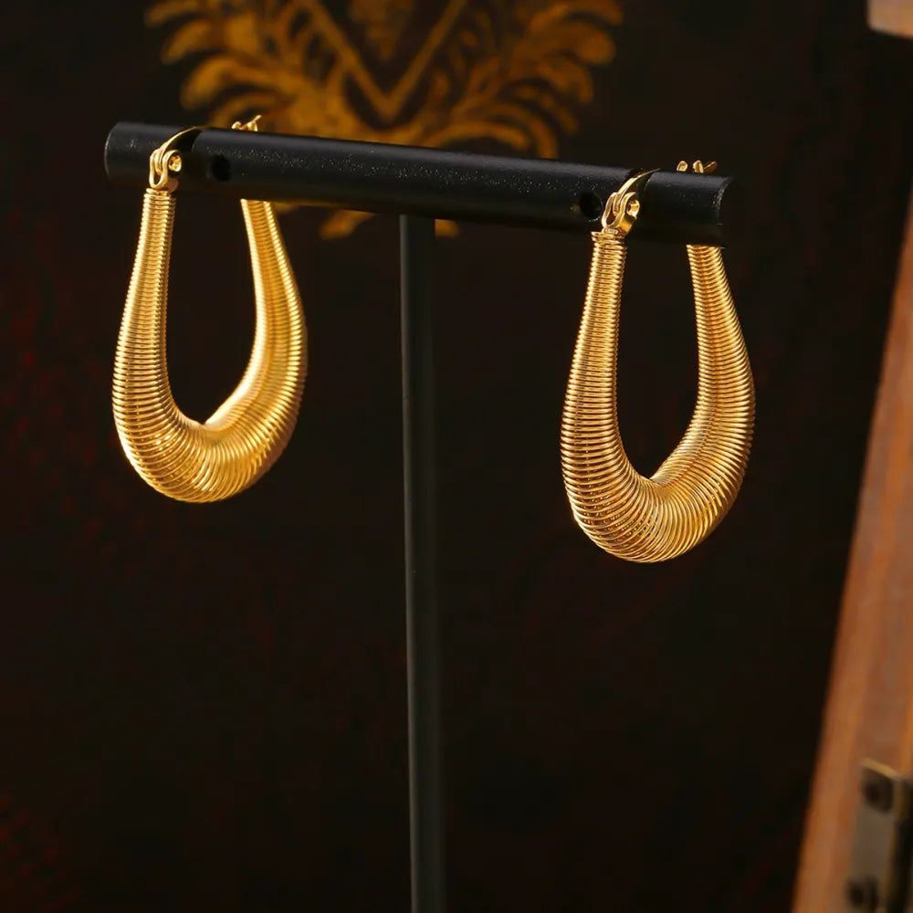 gold u shape earrings modern minimalist western jewelry