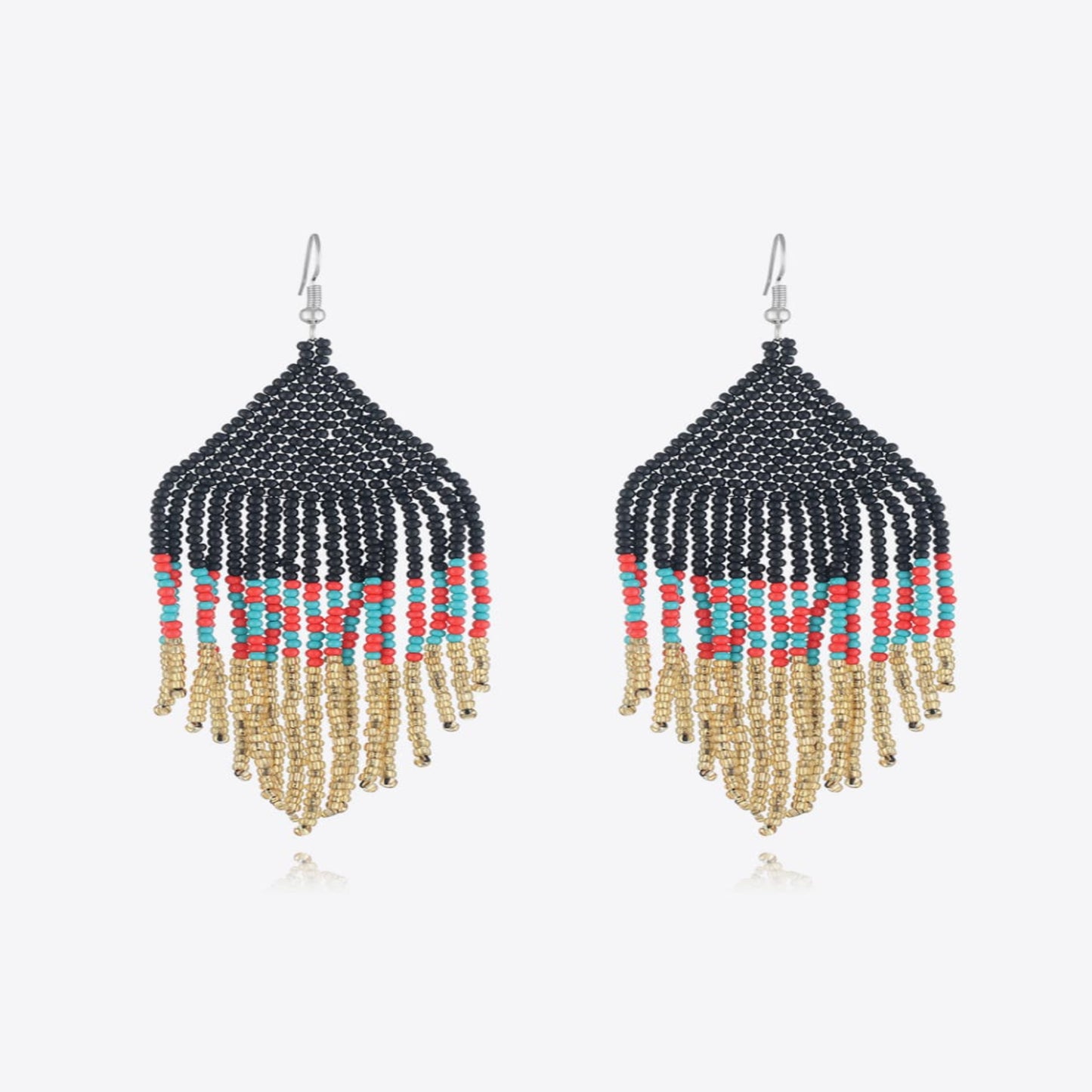 beaded fringe earrings boho western style