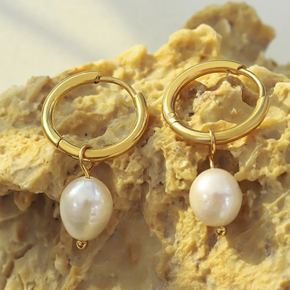 elegant pearl earrings womens gold jewelry